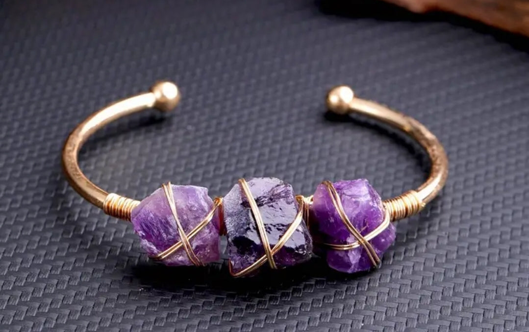 Wire Wrapped Crystal Bracelet